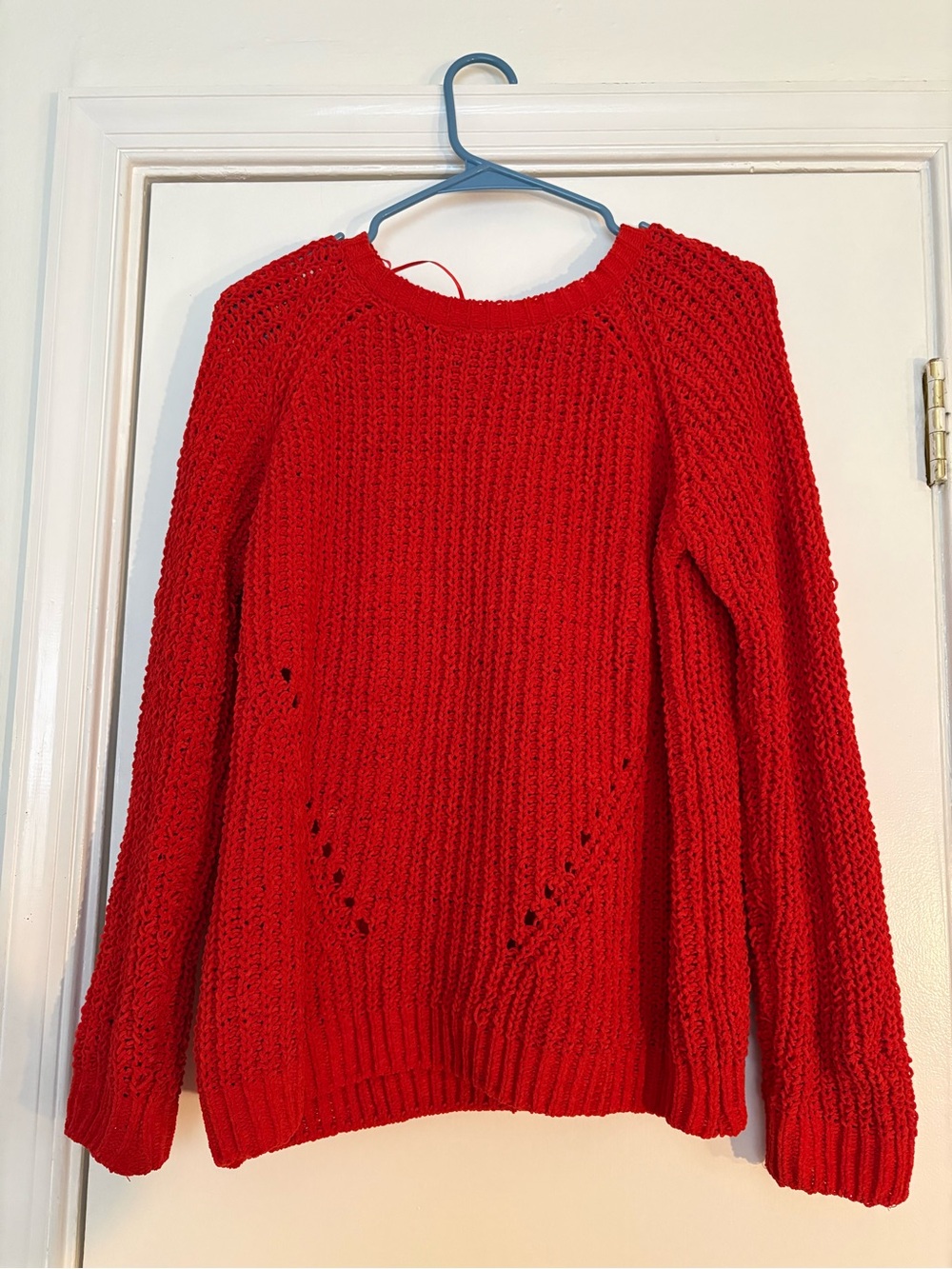 Poof! Red Chunky Knit Crewneck Sweater